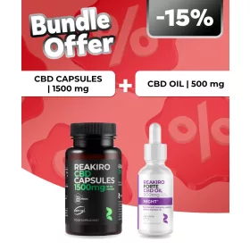   Reakiro CBD kapszula 25 mg 60 db | 1500 mg + Reakiro Forte Night CBD olaj | 500 mg