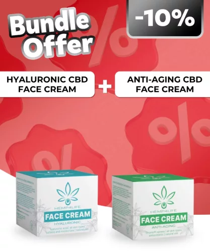 Hemp4Life Hyaluron CBD Arckrém + Hemp4Life Öregedésgátló CBD Arckrém