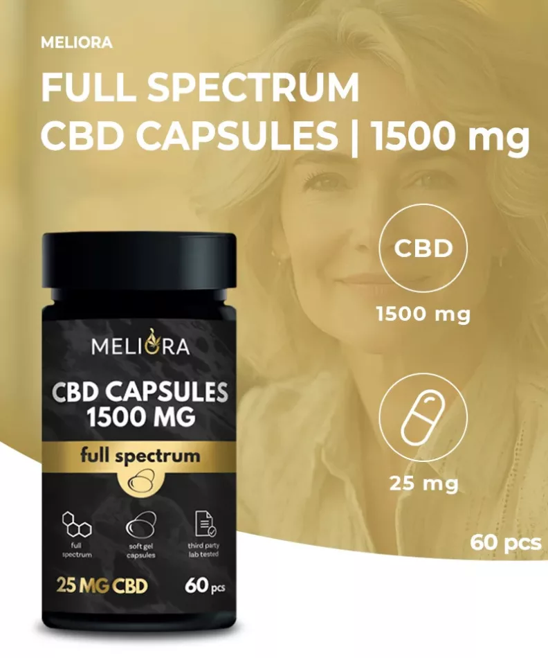 Meliora CBD kapszula 25 mg 60 db | 1500 mg