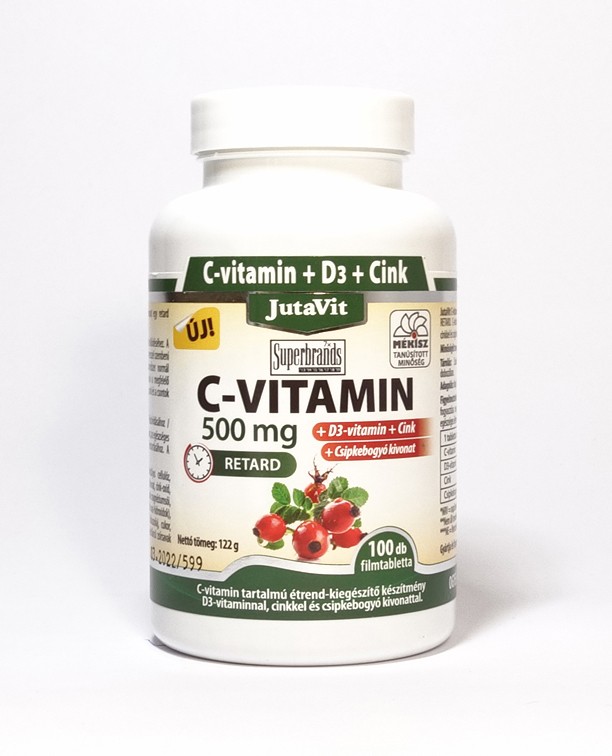 JutaVit C+D+Cink C-vitamin 500 mg + D3-vitamin 400 NE 100 db